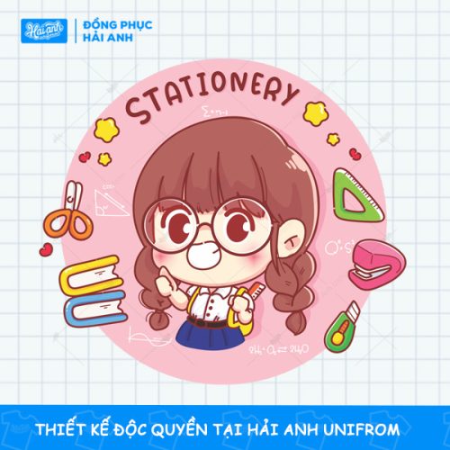Mẫu hình in đáng yêu bé gái Stationery đẹp nhất