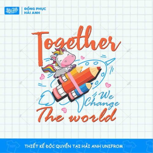 Mẫu hình in typographic kỳ lân tên lửa dễ thương