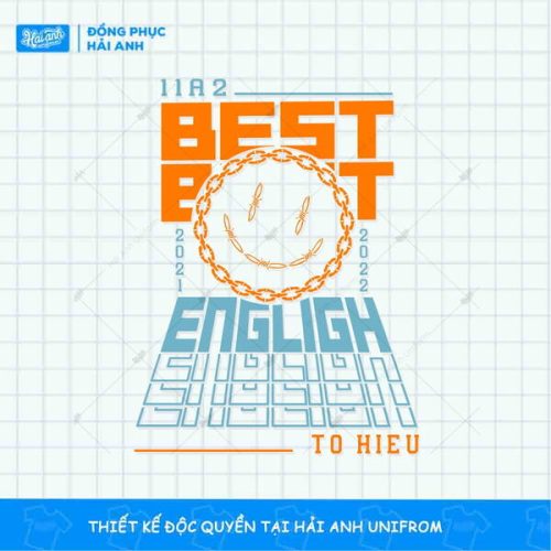 Mẫu hình in typographic mặt cười 11A2 best english sáng tạo