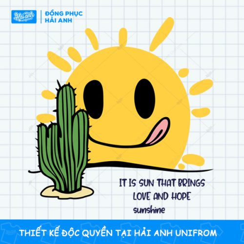Mẫu Hình In Đáng Yêu Xương Rồng Và Mặt Trời dễ thương