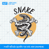 Mẫu Hình In Động Vật Snake Đen Trắng