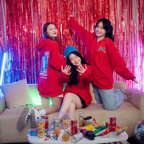 Mẫu Áo Lớp Hoodie Yolo Màu Đỏ 10A Never Give Up chất nhất