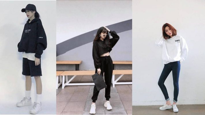 Áo lớp hoodie mặc với quần gì