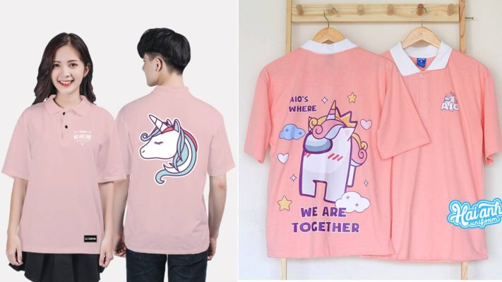 áo lớp màu hồng phấn