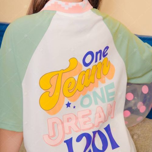 Mẫu áo lớp Retro cổ Zizag One Team One Dream 12D1