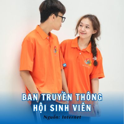 Mẫu áo polo cam của Ban Truyền thông - Hội sinh viên UTC