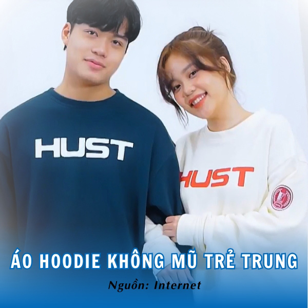 Áo hoodie không mũ trẻ trung, thu hút