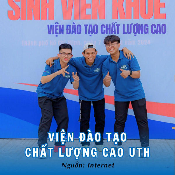 Áo polo xanh lam viện đào tạo chất lượng cao UTH tươi trẻ