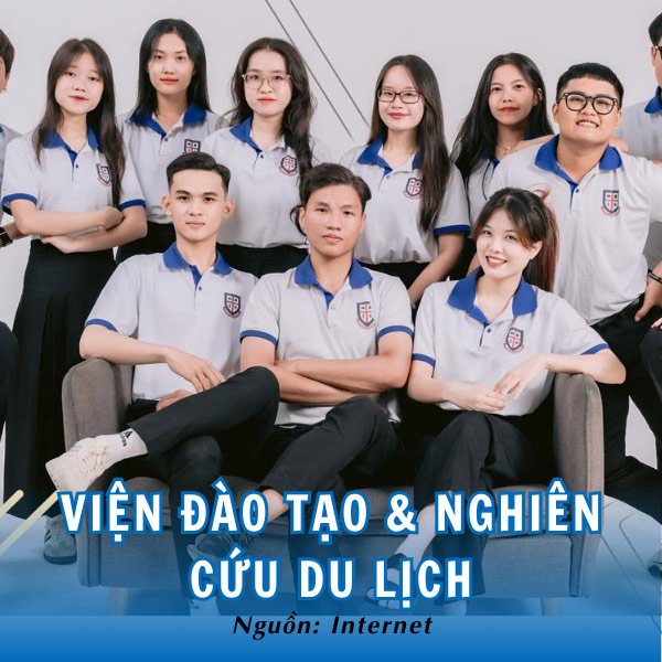 Áo polo 2 màu xanh - trắng của Viện Đào tạo & Nghiên cứu Du lịch