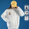 Mẫu áo hoodie in hình phi hành gia nổi bật trên nền áo trắng