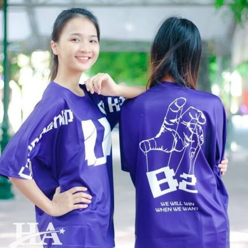 Mẫu áo lớp FlyZ màu xanh nổi bật
