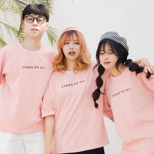 Mẫu áo Simple Lớp 10A4 Stand By Me với tone màu hồng cá tính