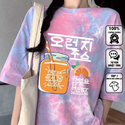 Mẫu áo loang màu với hình in nổi bật