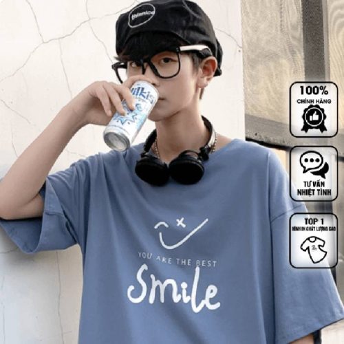 Mẫu áo thun You Are The Best Smile màu xanh dương