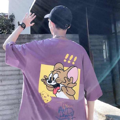 Mẫu áo thun chuột Jerry màu tím