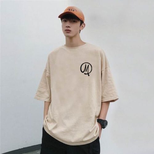Mẫu áo phông cổ tròn tông mau be
