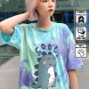 Mẫu áo thun hình in khủng long màu loang độc đáo