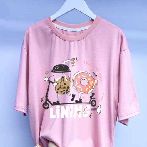 Mẫu áo thun unisex gam hồng pastel tinh tế