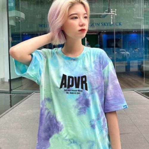 Mẫu áo thun unisex oversize ADVR màu loang độc đáo