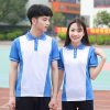 Mẫu áo đồng phục học sinh cấp 2 màu trắng xanh