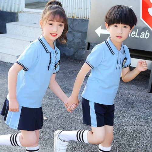Mẫu áo thun màu xanh dương may bằng chất liệu vải cao cấp, thoáng mát