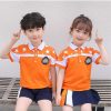 Mẫu áo polo ngắn tay đồng phục học sinh cấp 1 màu cam