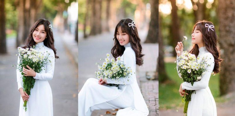 Mẫu áo dài trắng truyền thống của đất nước Việt Nam