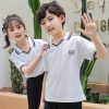 Mẫu áo đồng phục học sinh tiểu học màu trắng cổ tim đẹp