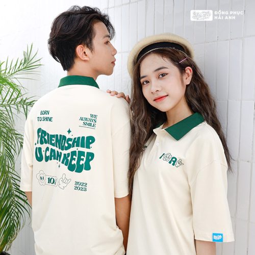 Áo lớp Good Vibes màu kem cheese - Hình 1