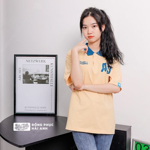 Áo lớp Good Vibes màu vàng cream - Hình 2