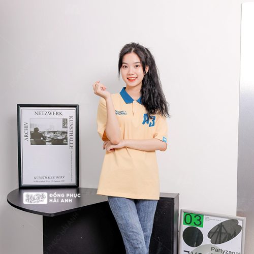Áo lớp Good Vibes màu vàng cream - Hình 3