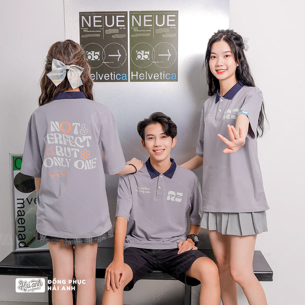 Áo lớp Good Vibes màu xám