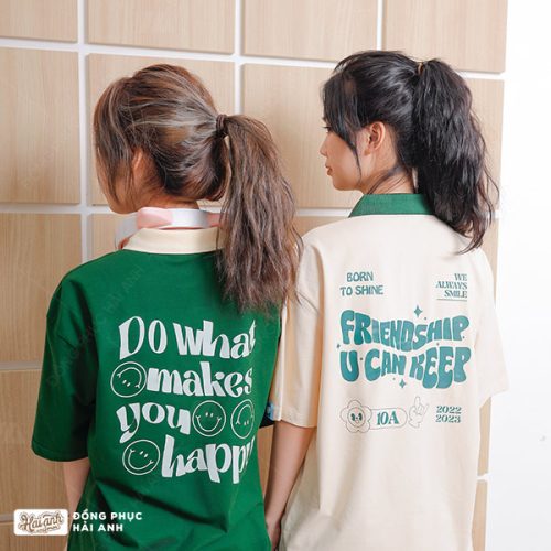 Áo lớp Good Vibes màu xanh iris - Hình 5