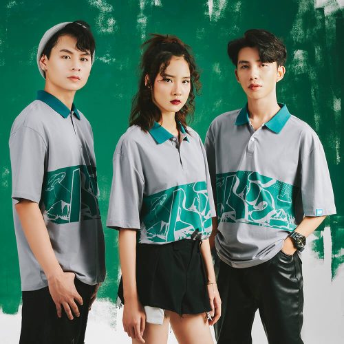 Mẫu Áo Lớp Dusty Màu Xám