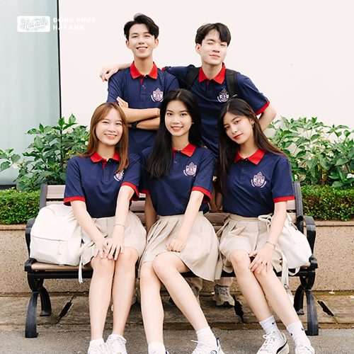 Áo lớp có cổ Besties xanh đen đỏ đô