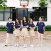 Áo lớp có cổ Besties xanh đen kem cheese