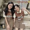 Mẫu Áo Lớp Joyful Có Cổ Màu Nâu Choco Dễ Thương (Hình 8)