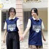 Mẫu Áo Lớp Joyful Có Cổ Màu Xanh Đen Kute