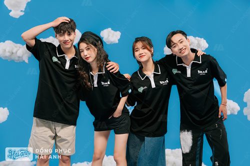 Áo lớp oversize cổ dệt màu đen - Hình 3