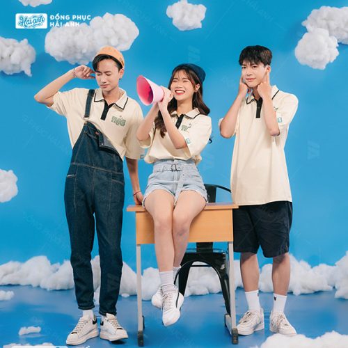 Áo lớp oversize cổ dệt màu kem cheese - Hình 4