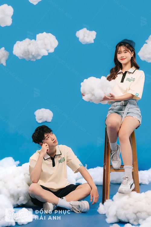 Áo lớp oversize cổ dệt màu kem cheese - Hình 5