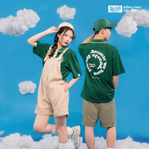Áo lớp oversize cổ dệt màu xanh iris - Hình 1