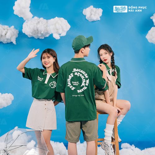 Áo lớp oversize cổ dệt màu xanh iris - Hình 4