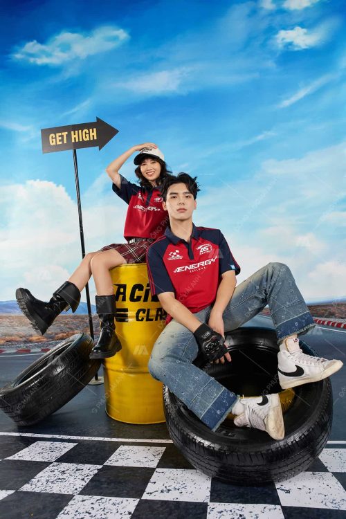 Mẫu Áo Lớp Polo Oversize Tay Raglan Màu Đỏ Đô - Hình 6