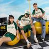 Mẫu Áo Lớp Polo Oversize Tay Raglan Màu Kem Cheese