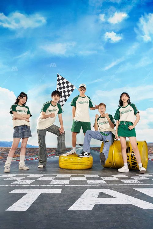 Mẫu Áo Lớp Polo Oversize Tay Raglan Màu Kem Cheese - Hình 3