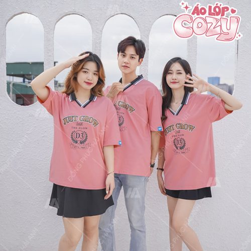Áo lớp có cổ màu hồng