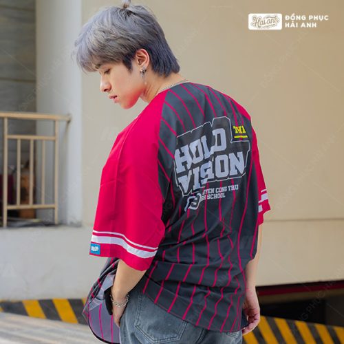 Áo Lớp Sơ Mi Baseball Hồng Đậm - Hình 1