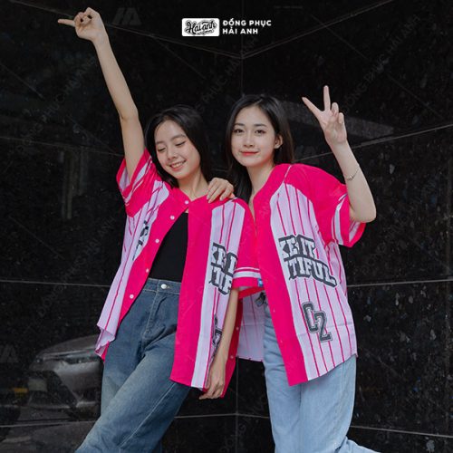 Áo Lớp Sơ Mi Baseball Hồng - Hình 4