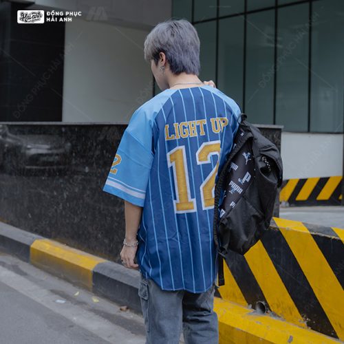 Áo Lớp Sơ Mi Baseball Xanh Dương - Hình 4